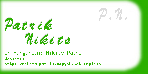 patrik nikits business card